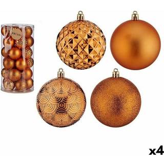 Sæt med julekugler 8 cm Orange PVC (4 enheder)