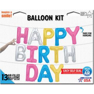 Folienballons Happy Birthday Kit Bunt