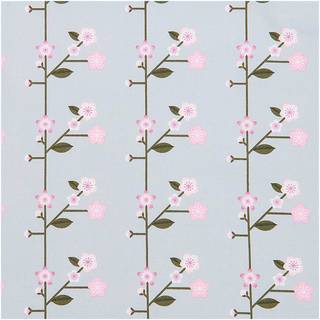 Stoffabschnitt Baumwoll-Popelin rauchblau Sakura Zweige 50x140cm - Rauchblau