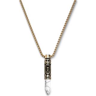 Rico | Guldfarvet Rustfri Stål & Hvid Howlit Patron Halskæde