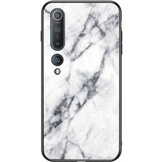 Xiaomi Mi 10 5G / Mi 10 Pro 5G Marmor cover m. Glasbagside - Hvid