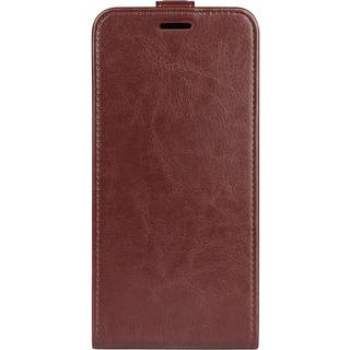 iPhone 15 Pro Max Vertikalt Læder Flip Cover m. Kortholder - Brun