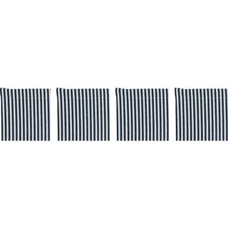 Diyti Narrow Stripe Glasbrikker 10x10 Cm 4-pak - Dækkeservietter & Coasters Polyester Marineblå - 12-NAVC-NS-NAV/WHI