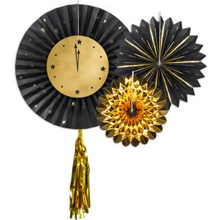 1 stk. Dekorativt Roset-Ur med Farverige Kvaster, 26-43 cm