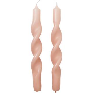 Broste Copenhagen Twist Stearinlys 23 Cm 2-pak - Lys Paraffin Apricot Cream - 45800468