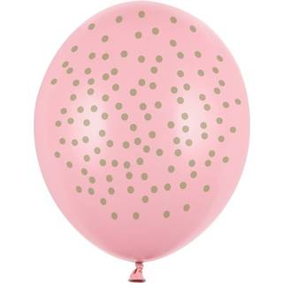 50 stk. Balloner pastel baby pink med guld prikker – Elegant festpynt 30 cm