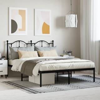 sengeramme med sengegavl 140x190 cm metal sort