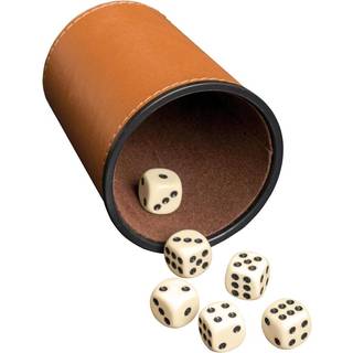 Dice cup, incl. 6 dice