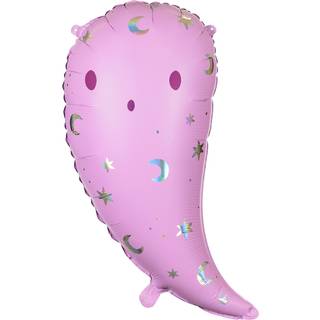 1 stk. Spøgelse i pink folieballon 27,5" til helium eller luft med automatisk lukkesystem