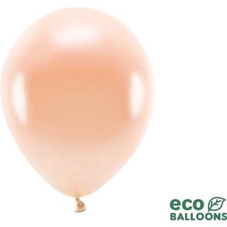 100 stk. Økologiske balloner metallic fersken 10" – Biologisk nedbrydelig festpynt