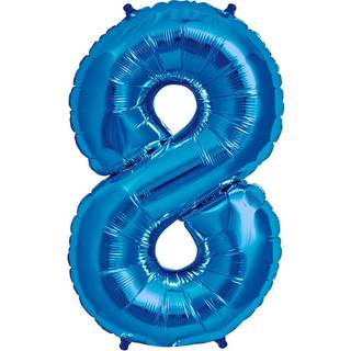 Folienballon Zahl 8 Blau