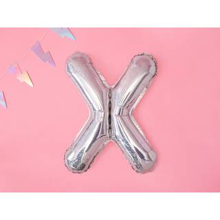 1 stk. Holografisk X Folieballon - 35 cm med Automatisk Lukkesystem til Festpynt
