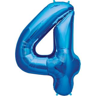 Folienballon Zahl 4 Blau