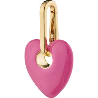 Pilgrim CHARM hjerte vedhæng, pink/guldbelagt