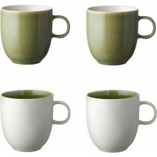 North Krus 4 stk. fra Studio Round - Shiny moss/Matte white farve - Stentøj