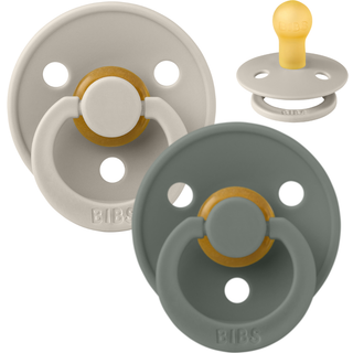 BIBS Rund Colour Sut - 2-Pak - Str. 1 - Naturgummi - Sand/Pine