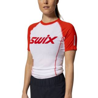 Swix Women's Roadline RaceX Short Sleeve Bright White/Fiery Red, XL