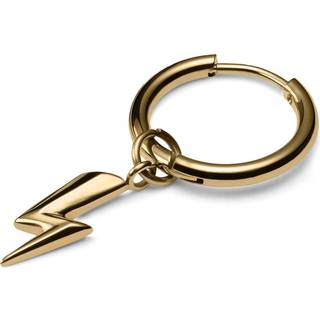 Guldfarvet Drop Hoop Stålørering m. Lyn Vedhæng