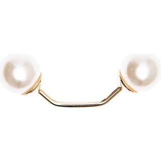 Zwei-Perlen-Pin 48mm 1 Stück - Perlweiß