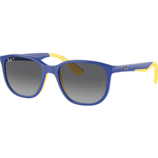 Ray - Ban Børn RJ9078S 7132T3 Solbriller Injiceret Blå Grå Firkantet Polariseret - Blå