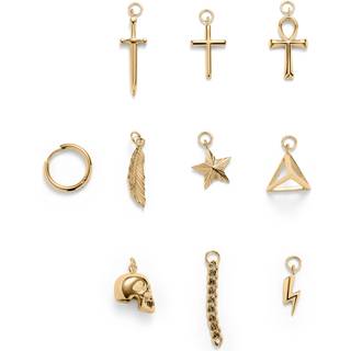 Guldfarvet Hoop Ørering m. 9 Vedhæng