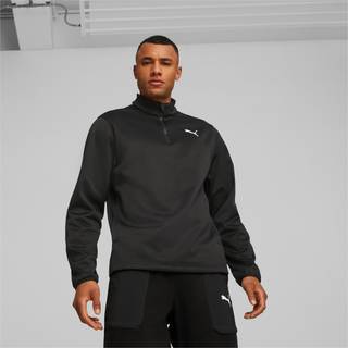 PUMA Herren Troyer schwarz Mikrofaser/Funktion unifarben