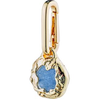 Pilgrim CHARM natural vedhæng, blå/guldbelagt