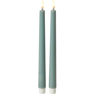 DACORE Stagelys med 3D flamme i sea - 28 cm - 2 stk.
