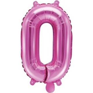 1 stk. Folieballon Tal 0 Hot Pink 35 cm – Perfekt til Festlig Dekoration
