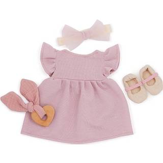 LullaBaby 14-tommer dukketøjsæt – Lyserød kjole, hårbånd, bidering og sko til fantasifuld leg (Fra 2 år)