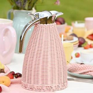 Ib Laursen Termokande - lyserød polyrattan flet