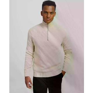 Selected Dane LS Structure Knit Half Zip Oatmeal