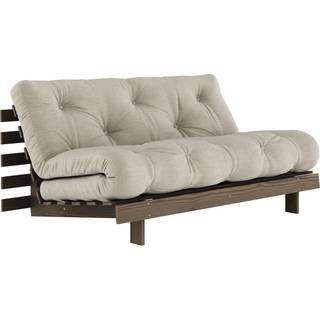 Roots 160 Sovesofa fra Karup Design i Massiv FSC Fyrretræ | Japandi - 914 Linen - Carob Brown