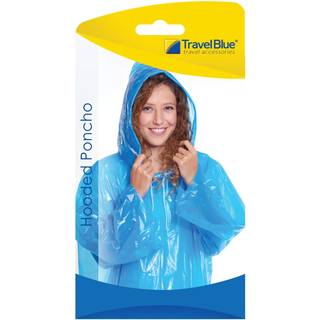 Travel Blue poncho med hætte unisex/en størrelse - På lager i butik