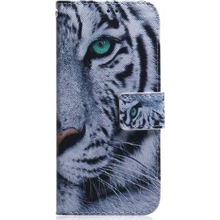 Google Pixel 8 Læder Flip Cover m. Pung & Print - Tiger