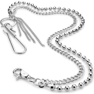 Tegnebogskæde Sølvfarvet med Krog og Kvaster