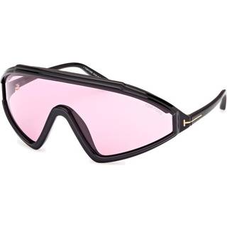 TOM FORD Mand FT1121 LORNA 01Y Solbriller Injiceret Sort Violet Maske Normal