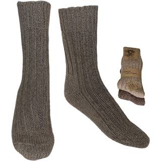 Strømper brun & beige str. 39/42 Alpaka strømper tykke - 2-pak - Clemente