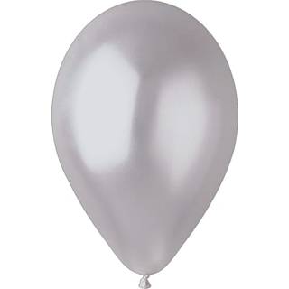Latexballoner 30 cm 6-pak -  metallic sølv (På lager i butik)