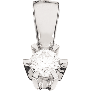 Prinsesse Vedhæng i 14kt. hvidguld m. 0,17ct. diamant
