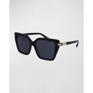 Ferragamo Kvinde SF1106S 001 Solbriller Acetat Sort Grå Firkantet Normal Normal