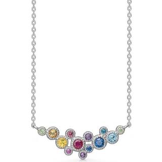 Mads Z - Luxury Rainbow halskæde m. natursten i 14kt. hvidguld