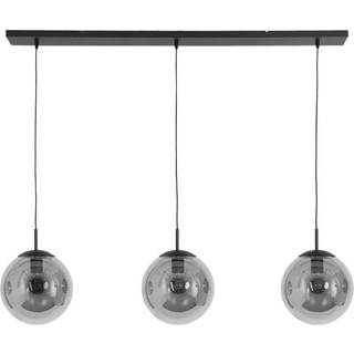 Bollique hængelampe, 3 lyskilder, lang, sort, glas