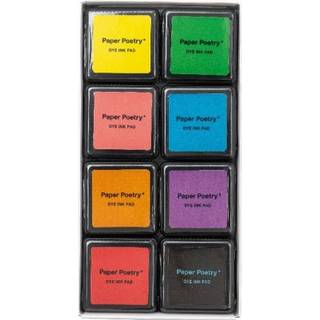 Paper Poetry Tusche-Stempelkissen Set 8 Farben - Essentials Mix