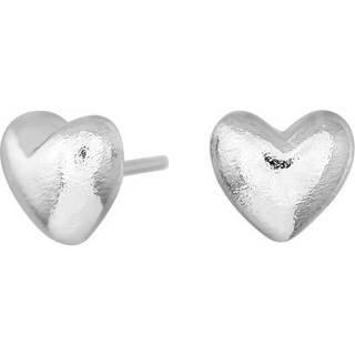 Siersbøl Shape Sølv Stort mat hjerte ørestik 10mm