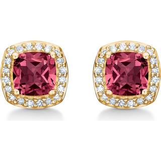 Mads Z - Mona Lisa øreringe i 14 kt guld m. rhodolit + 0,06 ct.