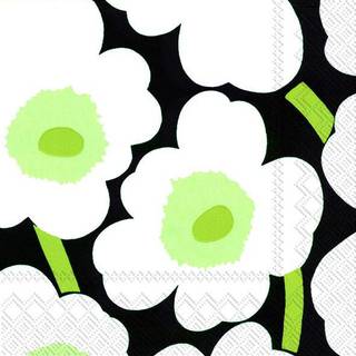Marimekko Unikko servietter 40x40 cm 20-pak Sort