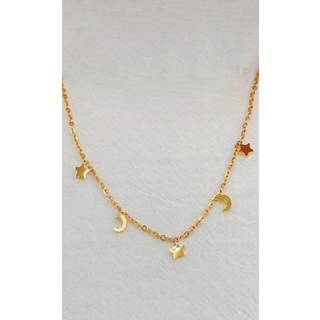 Smykkeli Copenhagen Halskæde - Porto Moon & Stars - Gold Colour