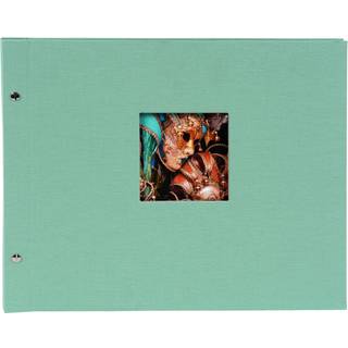 goldbuch Bella Vista screw-top album 39x31 40 black pages aqua