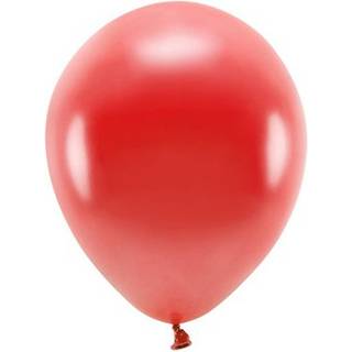 100 stk. Økologiske balloner metallic mørkerød 10" - Biologisk nedbrydelig festpynt